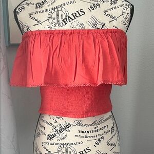 Patrons of Peace Red Off-Shoulder Crop Top